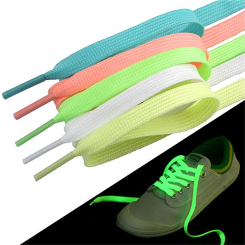 1 pair 120cm Luminous Flat Reflective Shoelace Glow Fashion Sport Accessories Gift