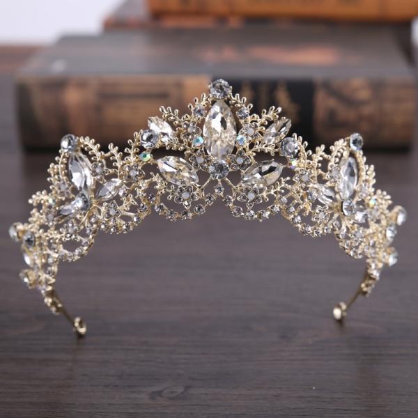 Luxury Crystal Bridal Crown Alloy Tiaras with Rhinestone for Wedding Party - stringsmall