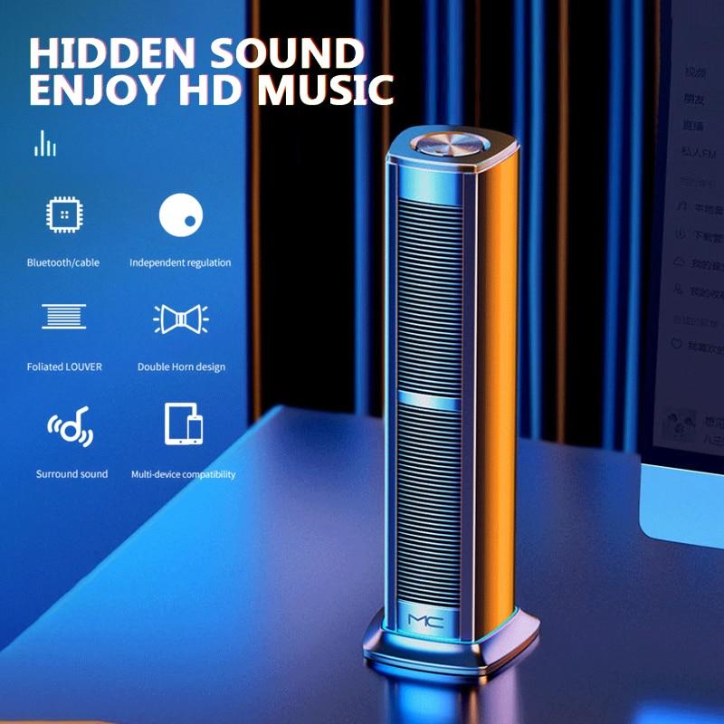 MC-F3 USB Bluetooth Wired Speaker Bass Stereo Powerful Music Player Subwoofer MP3 Music Sound Column For PC Mobile Phone