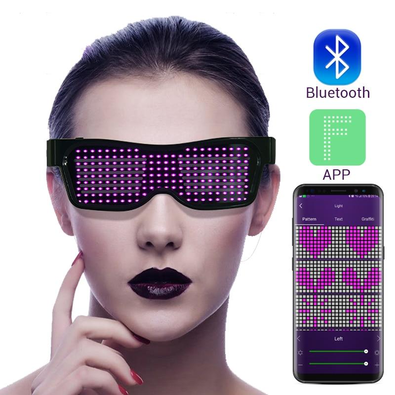 Magic Bluetooth LED Party Glasses APP Control Luminous Glasses EMD DJ Electric Syllables Glow Party Supplies
