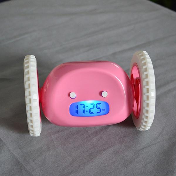 Magical Running Alarm Clock Hide and Seek Creative Alarm Clocks Lazy Bane Home Decor Gift Pink