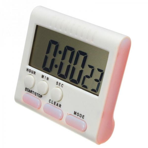 Kitchen Magnetic LCD Digital Cooking Timer Loud Count Up - Pink
