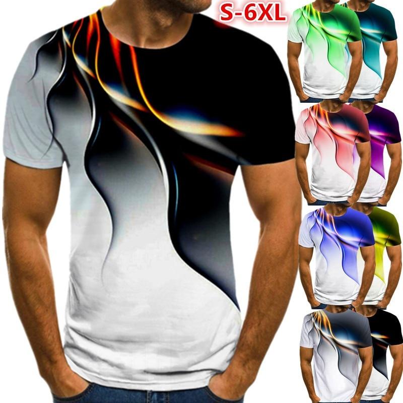 Men 3D Printed T-Shirt Personality Lightning T Shirt Short Sleeve Casual T Shirt 2021 New Summer Fashion T-Shirt