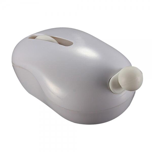 Mini Cute 2.4GHz Wireless Optical Mouse with Rabbit Tail for PC Laptop White