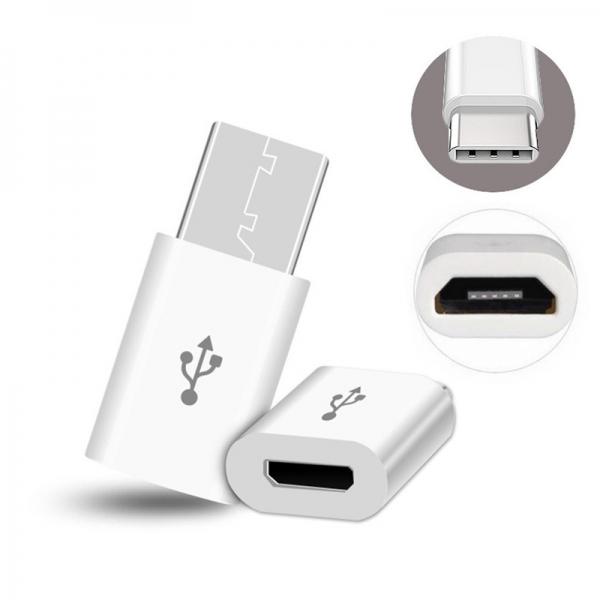 Mini USB 3.1 Type C To Micro USB OTG Adapter Converter for Charger White