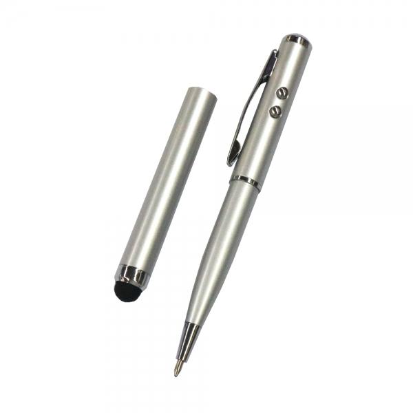 Model AT-15 Laser / LED Lights Four-in-one Multi-function Stylus Silver