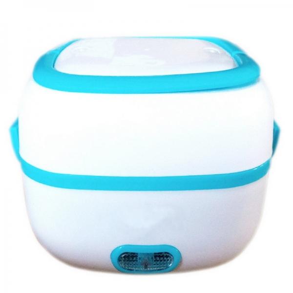 Multifunctional Electric Mini Rice Cooker Thermal Insulation Lunch Box Portable Food Heating Steamer US Plug - Blue