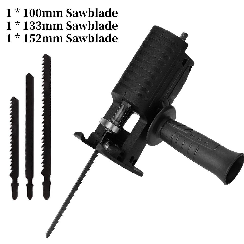 Electric drill to electric saw conversion head multi-function handheld household small saber saw cutting machine reciprocating saw universal accessory with 3 blades power tool