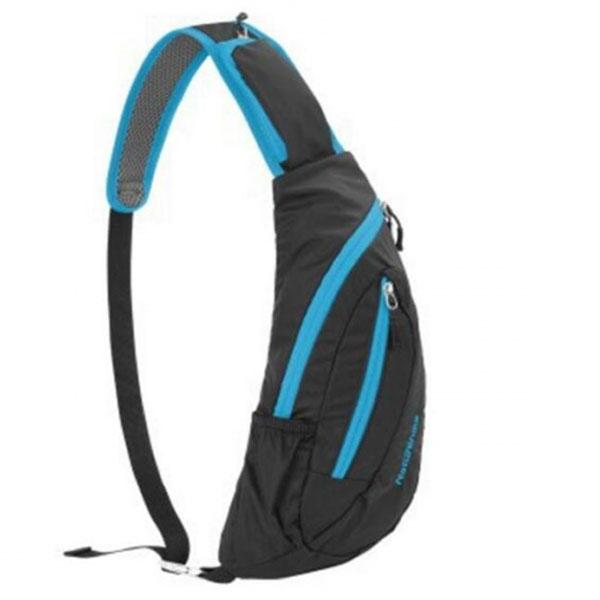 NatureHike Water Resistant Sling Bag for Hiking Cycling Black & Blue