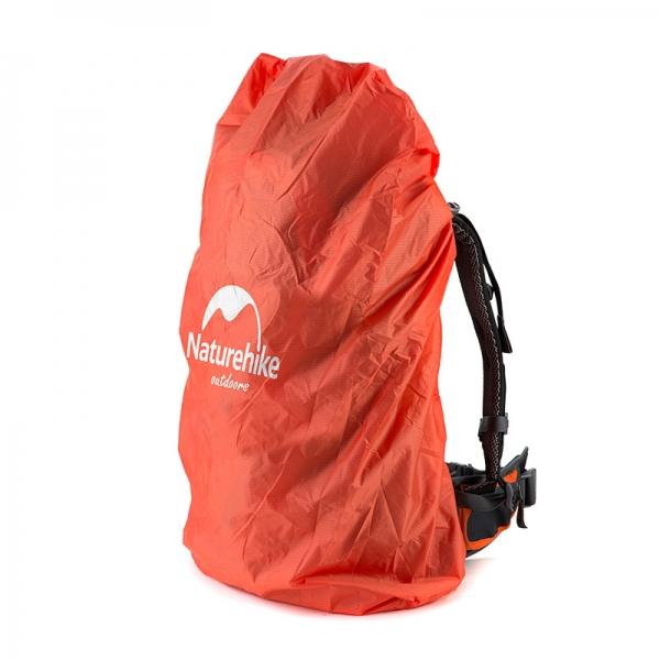 Naturehike Waterproof Backpack Cover Rainproof Mud Dust Protective Cover Pouch Camping Hiking Travel L Orange