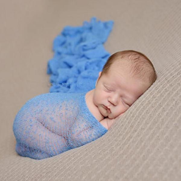 Newborn Baby Photography Props Soft Swaddle Knit Stretch Wrap Blanket #19