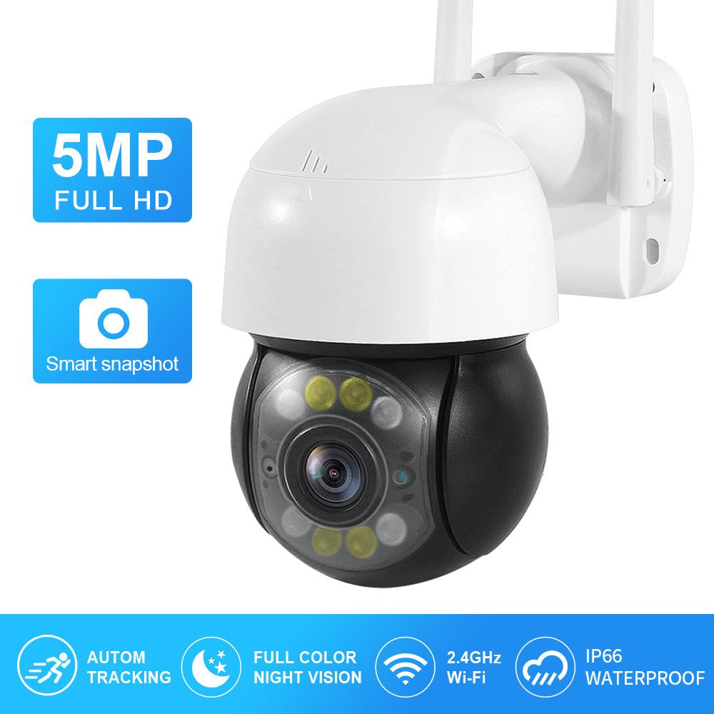 New 5MP Security IP Camera 1080P HD PTZ Dome Video Camera Outdoor Ai Human Detect Two Way Audio Camera Night Vision IP Camera