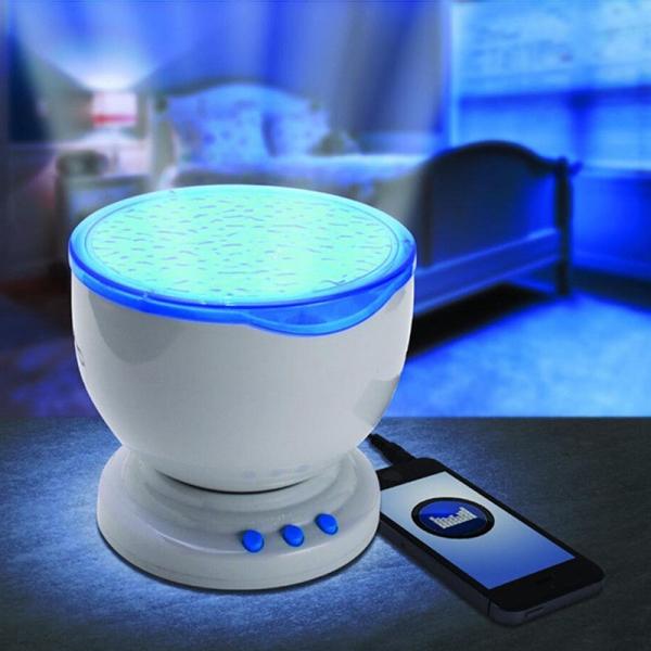 Ocean Waves LED Night Light Projector Lamp w/ Speaker -US Plug
