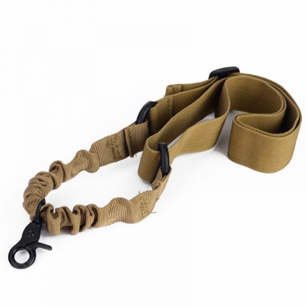 Outdoor Adjustable Bungee Single One Point Sling Elastic Belt Strap Rope Cord with Buckle Khaki