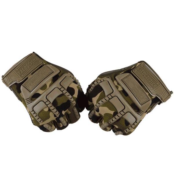 Outdoor Anti-skid Sport Cycling Motorcycle Tactical Half Finger Gloves Camouflage