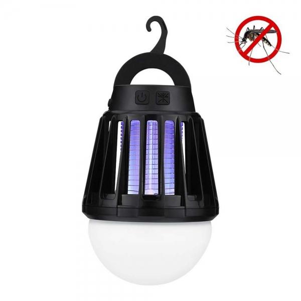 Outdoor Garden Mosquito Killer Light IPX6 Waterproof Night Lantern Black