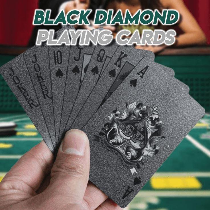 Black Diamond Playing Cards Poker Table Games Black Gold Foil Poker Plastic Playing Cards Waterproof Cards Deck Game Poker Cards