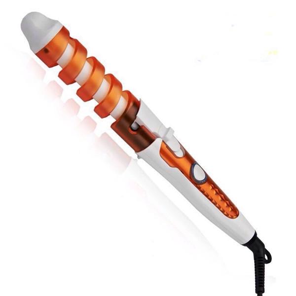 Perfect Constant Temperature Electric Ceramic Hair Curler Spiral Hair Rollers Curling Iron Wand Salon Hair Styling Tool Orange