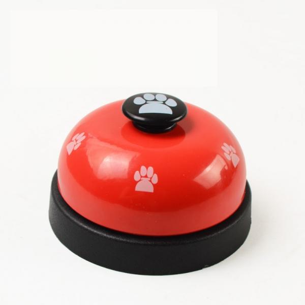 Pet Toy Training Called Dinner Small Bell Footprint Ring Dog Toys For Teddy Puppy Pet Call - Red