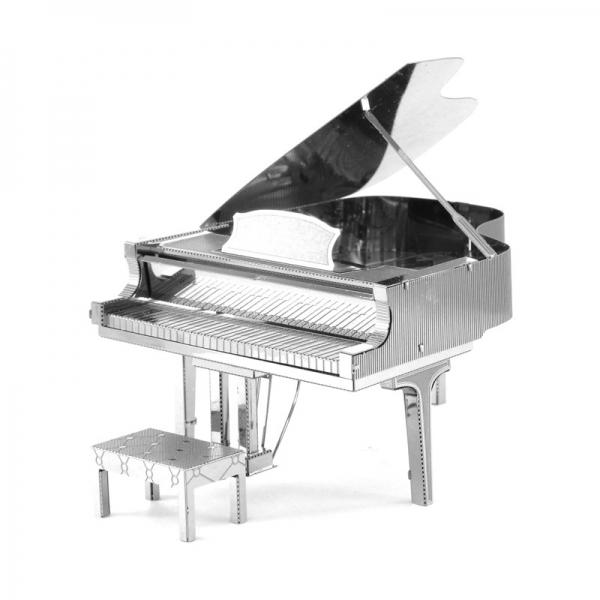 Piano Style 3D Metallic Puzzle Educational DIY Toy Silver