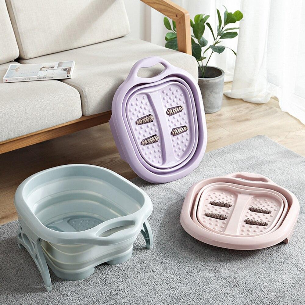Plastic Foldable Bucket Foot Bath Bucket Folding Foot Tub Massage Bucket Travel Foldable Bucket Household Supplies