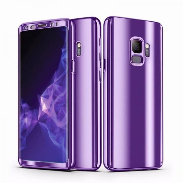 Plating 360Â° Full Body PC Front+Back Cover Protective Case+HD Film For Samsung Galaxy S9 - Purple