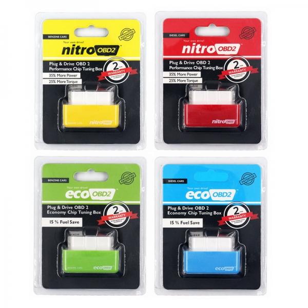 Plug & Drive Nitro OBD2 Diesel Eco OBD2 Diesel Cars Performance Chip Tuning Box Power Fuel Optimization Device Red/Green/Blue/Yellow