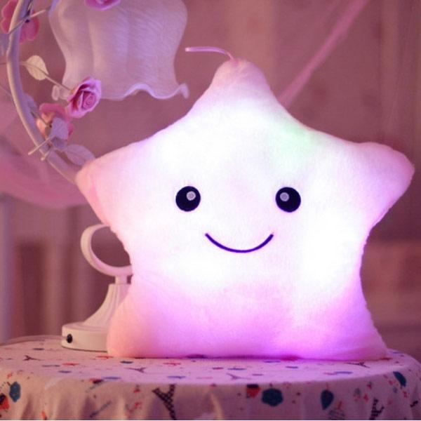 Plush Colorful LED Light Star Shape Throw Pillow Home Sofa Party Decor Toys Gift Pink