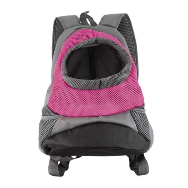 Portable Breathable Multifunctional Pet Carrier Backpack Front Bag with Head Out Red L