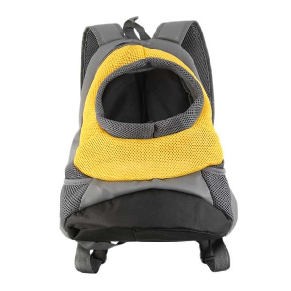 Portable Breathable Multifunctional Pet Carrier Backpack Front Bag with Head Out Yellow S