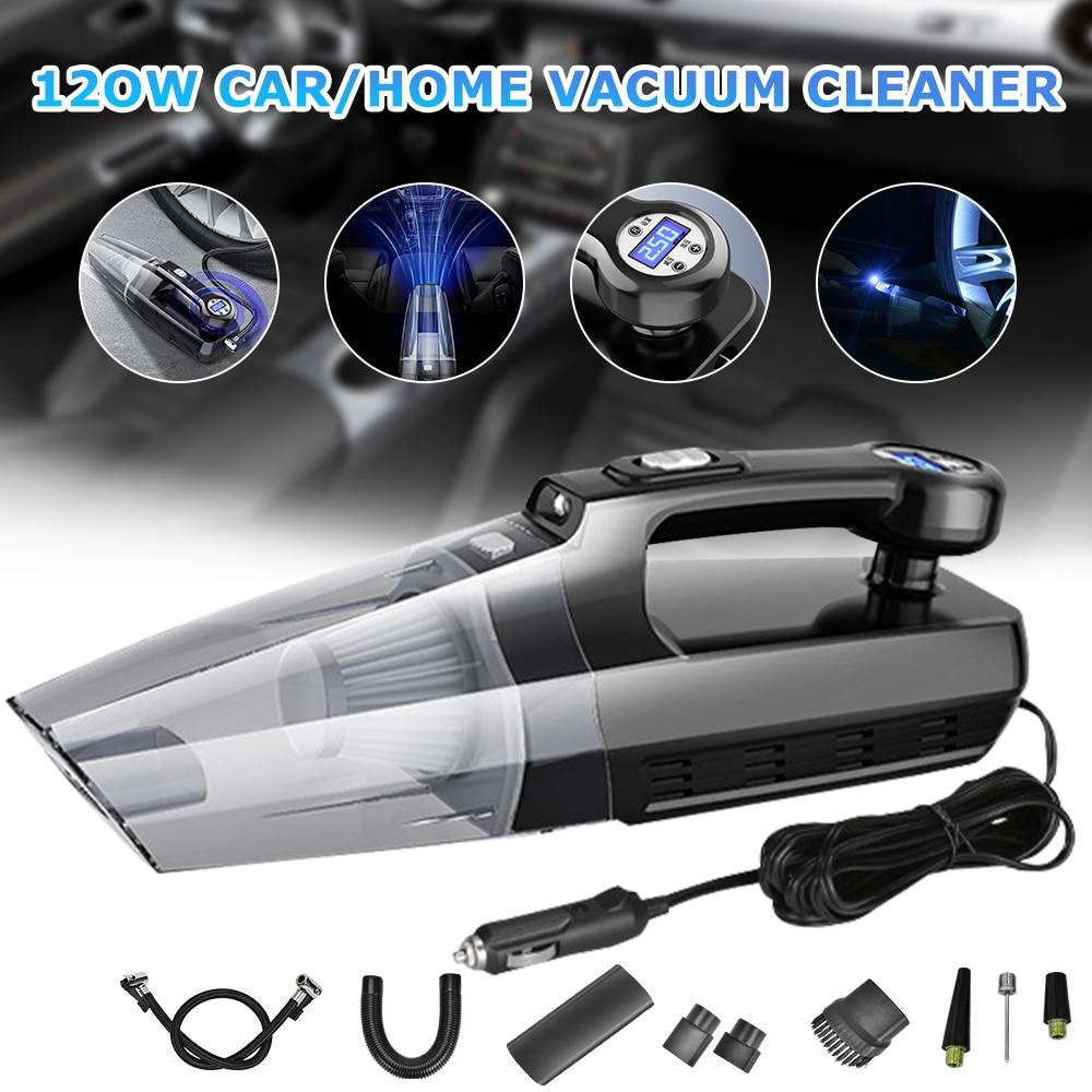 Portable Car Vacuum Cleaner Automobile Air Pump Car Inflator Dual Purpose 120W High Suction  Handheld  USB Charging Car Interior  High Power Four In One
