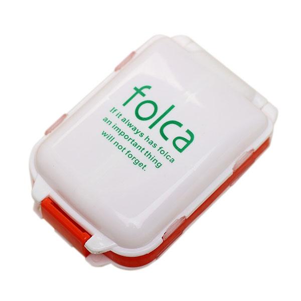 Portable Foldable Medicine Cosmetic Earring Makeup Dispenser Container Storage Pill Vitamin Box Case White & Orange