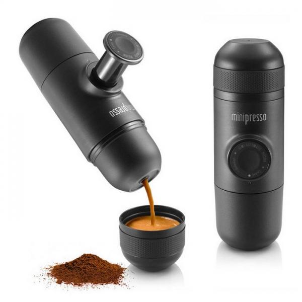 Portable Manual Coffee Maker Outdoor Handheld Mini Pressing Capsule Coffee Machine Black