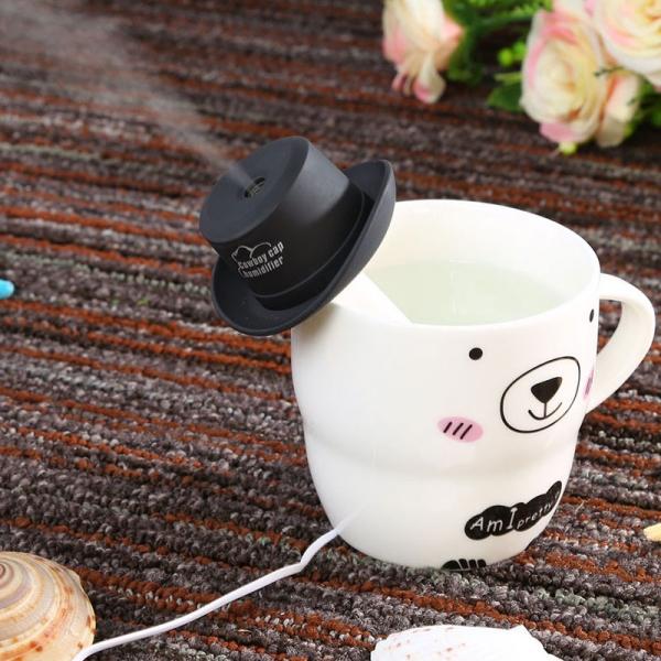 Portable Cowboy Cap Mini USB Air Humidifier Cool Mist Diffuser for Office Home Black