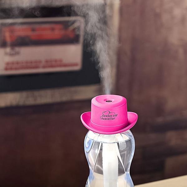 Portable Cowboy Cap Mini USB Air Humidifier Cool Mist Diffuser for Office Home Pink