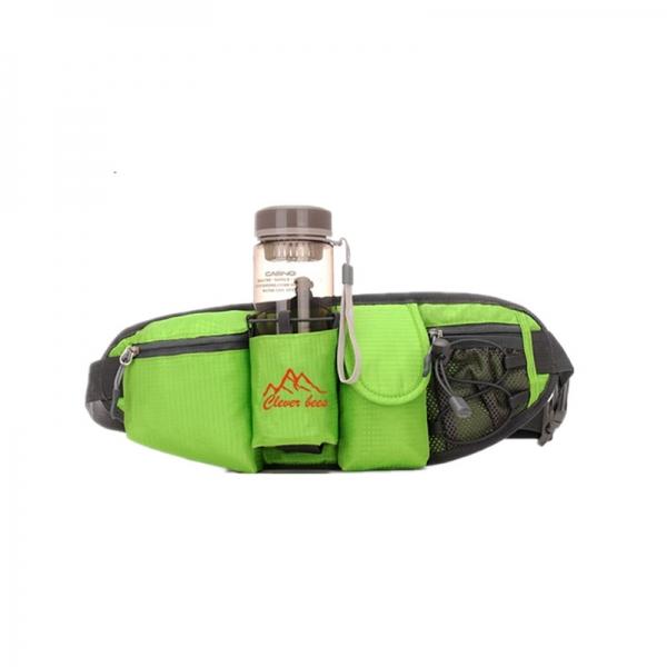 Portable Multifunction Bottle Carrier Outdoor Waist Bag Sports Pack Bag Storage Phone Bag Green