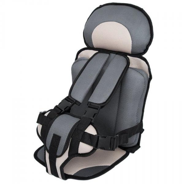 Portable Thickened Baby Child Safety Travel Car Seat Fit Age 2 - 12 Years Old Beige & Gray L