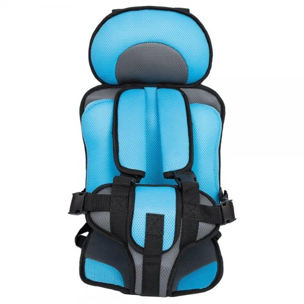 Portable Thickened Baby Child Safety Car Seat Fit Age 2 - 12 Years Old Light Blue L