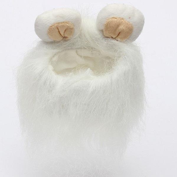 Artificial Lion Mane Wig for Pet Dog Cat White