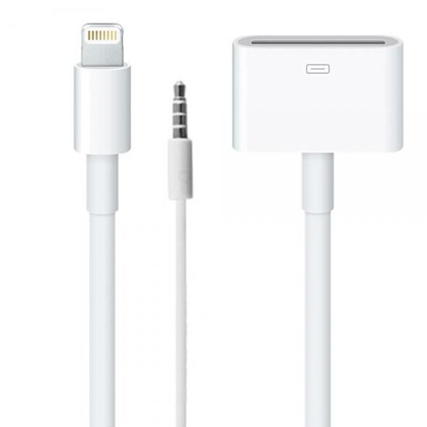 Professional iPhone4/4S to iPhone5//6/6S/7 Audio & Data Cable White