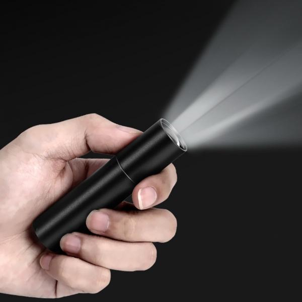 Q5 Mini 3 Modes USB Rechargable Waterproof Telescopic Zoom LED Flashlight - Black