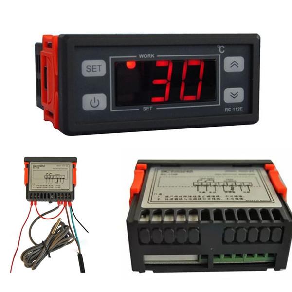2m Sensor Wire Digital LCD Thermostat Regulator 120V/30A Black