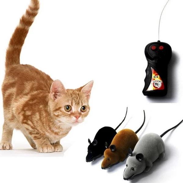 Wireless Remote Control Mouse Toy for Cat Dog Gray/Brown