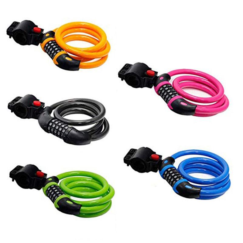 Resettable Bike Cable Lock 5Digit Cycling Bicycle Lock Combination with Complimentary Mount Bracket