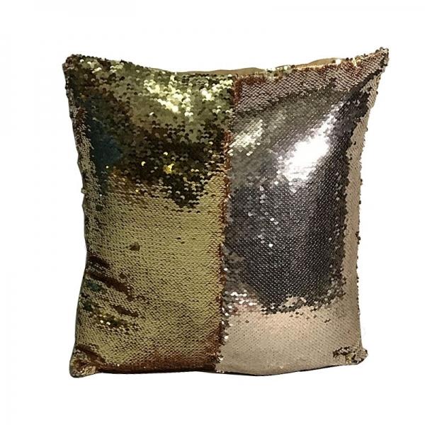 Mermaid Pillowcase Reversible Sequin Glitter Sofa Cushion Gold & Silver