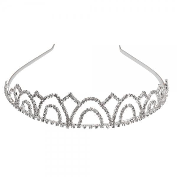 Rhinestone Crystal Tiara Crown Princess Queen Wedding Bridal Party Prom Headpiece Hair Jewelry Silver SNB-3393
