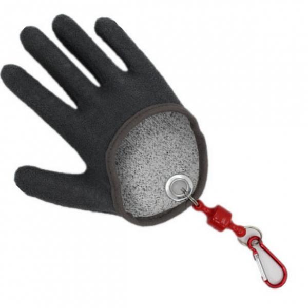 Right Hand Free Hands Fishing Gloves for Handing Fish Safety with Magnet Release - L & Black