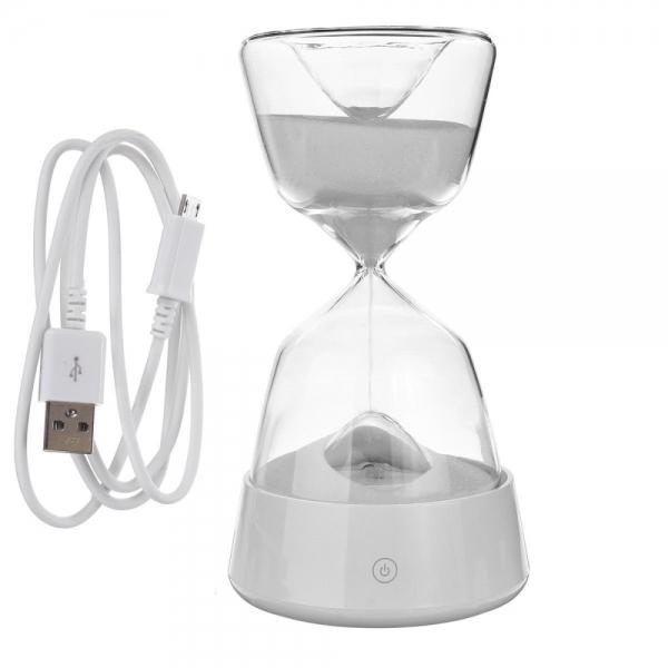 Romantic Colorful Hourglass Timer Night Light Bedside Table Desk Lamp White