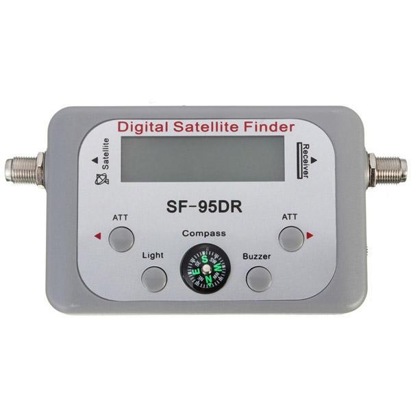 SF-95DR Digital Satellite Signal Meter Finder Dish Network Directv FTA BUZZER with Compass - Gray