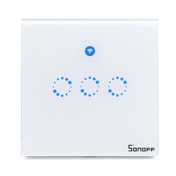 SONOFF T1 WiFi And RF 86 Type UK Smart Wall Touch Light Switch - 3 Gang